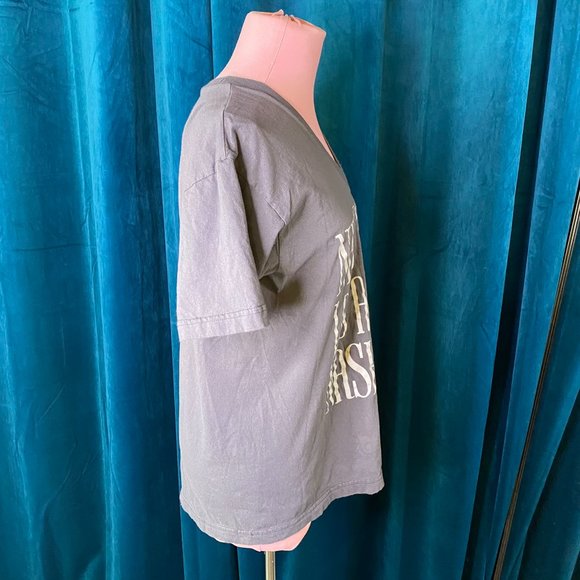 American Apparel Project 615 Graphic V Neck T-Shirt Gray - Picture 4 of 6